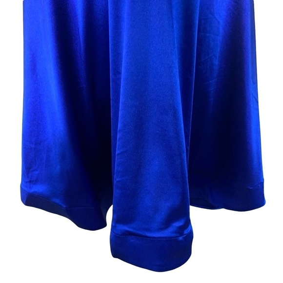 Teeze Me New With Tags Size 18 Blue Satin Cocktail A-Line Party Dress - Picture 6 of 13